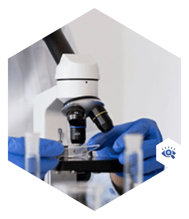 Researcher conducting his research using a microscope